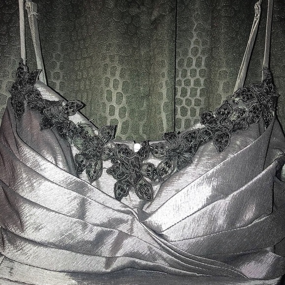 Plus Size Short Grey Homecoming/Prom Dress - Picture 3 of 5